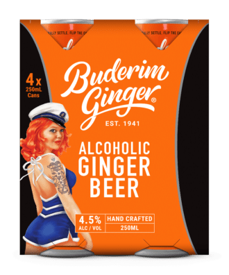 Bud12382 Buderim Packaging Redesign Alcoholic 4x250ml Ginger Beer Fop Final