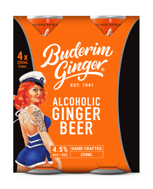 Bud12382 Buderim Packaging Redesign Alcoholic 4x250ml Ginger Beer Fop Final