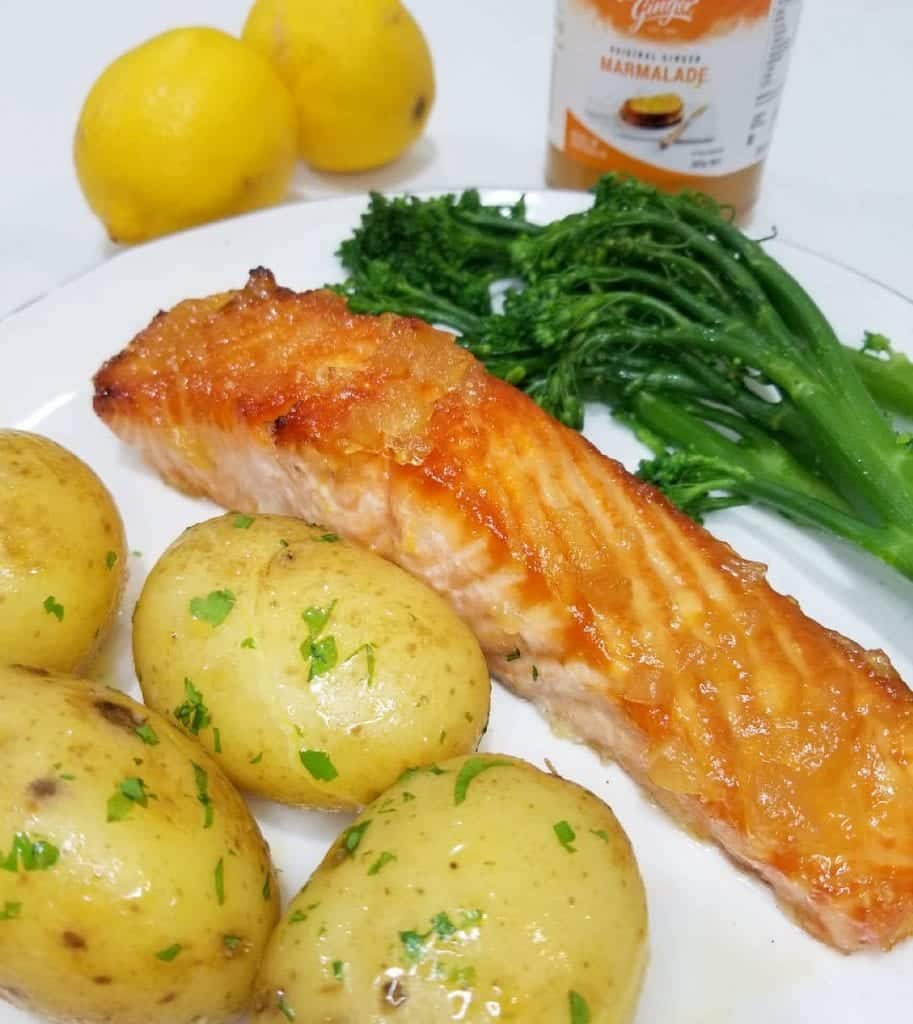 Recipe Oven Baked Salmon With Buderim Ginger Marmalade