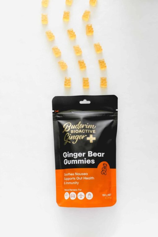 Buderim Bioactive Ginger+ Gummie Bears 01