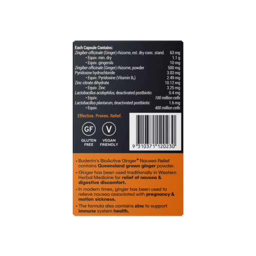 Product Buderim Bioactive Ginger Nausea Relief 7 Capsules02